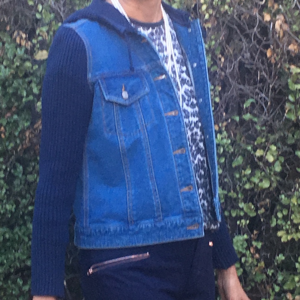 NWT Sigrid Olsen So Blue hooded jean jacket PP